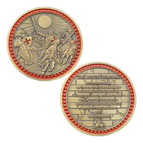 Glamtune Moneda Conmemorativa De The Knights Templar Challen