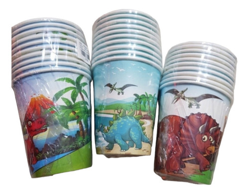 Pack Vasos Dinosaurios Para Cotillón Cumpleaños 