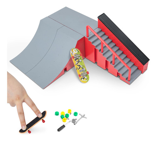 Gr8ware Juego De Rampas Para Patinetas Para Dedos, Mini Kit