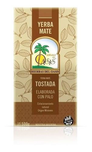 Yerba Mate Tostada Oasis De 500 Grs