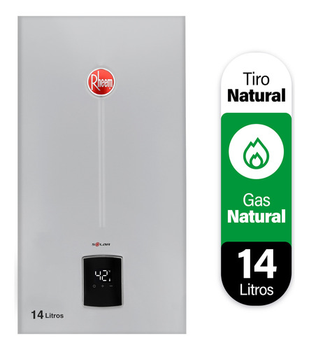 Calefón Gas Natural 14 Litros Tiro Natural Rheem Ionizado