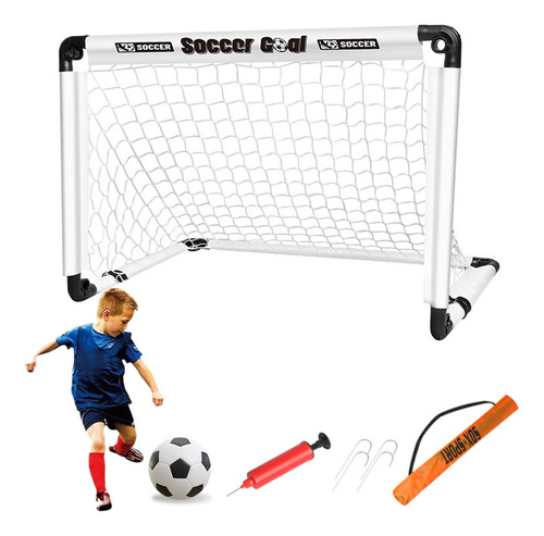 Set De Portería De Fútbol Para Niños 60x90 Plegable Portátil
