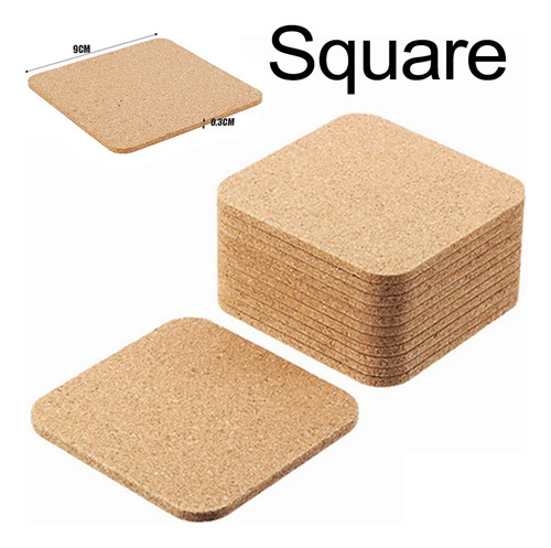 Posavasos De Madera, Cuadrado, Redondo, Para 10 Tazas De Té
