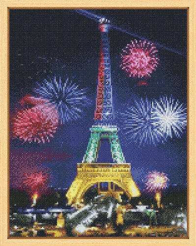 Pintando Con Diamantes 43x54 Cm  Torre Eiffel De Paris Noche