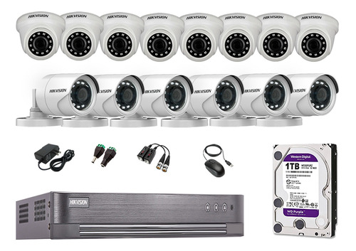 Kit 14 Camaras De Seguridad Hikvision Hd 1tb P2p