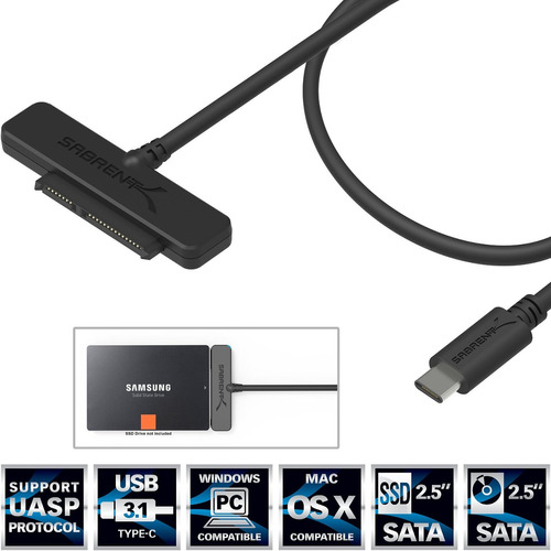 Sabrent Usb 3.1 Tipo C A Ssd / 25 Pulgadas Sata Adaptador