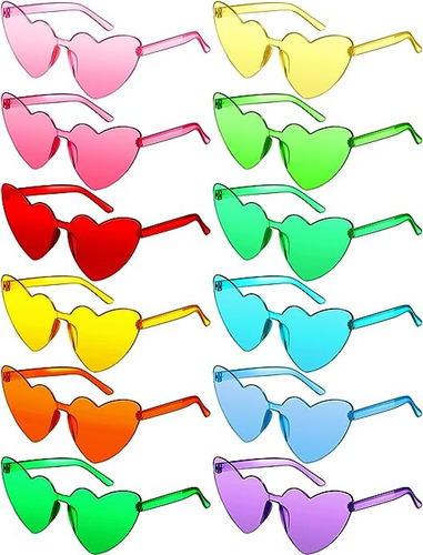 12pzs Gafas De Sol Corazón Accesorios Para Mujer Niña Lentes