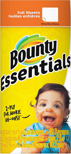 Bounty® Essentials - Toallas De Papel De 2 Capas, 40 Hojas P