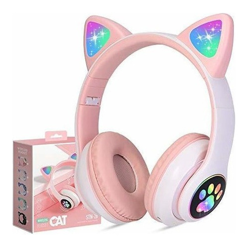 Auriculares Inalmbricos Tcjj Cat Ear Led Light Up Bluetooth