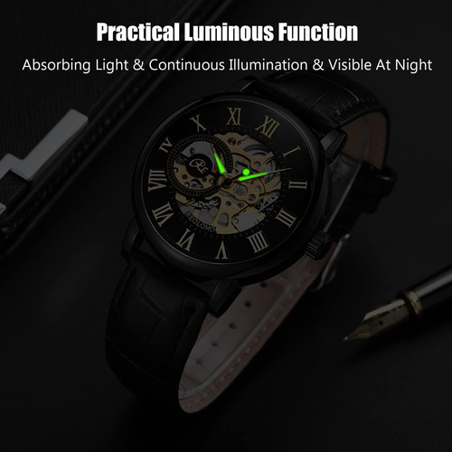 Rorios Relojes Para Hombre Reloj Automático Con Esqueleto Me