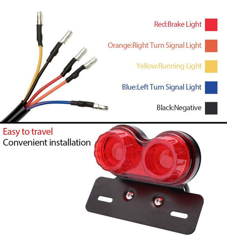 Luz Led De Freno Trasera For Motocicleta Con Señal De Giro