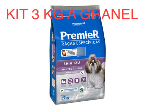 Kit 3 Kg Ração A Granel Premier Shih Tzu Adulto Frango