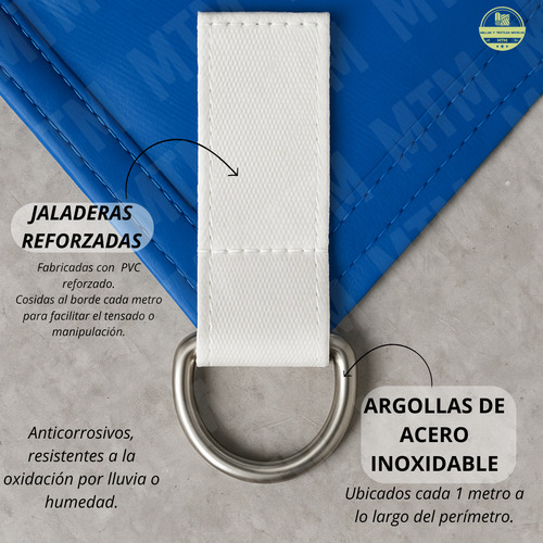 Lona Ahulada Para Agua 5x6 Mts Azul Reforzada Con Argollas