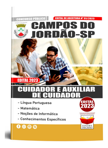 Apostila Concurso Campos Do Jordão Sp - Cuidador E Auxiliar De Cuidador 2023 Atualizada