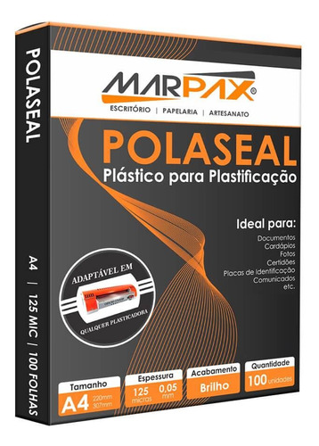 Polaseal A4 Plástico Para Plastificação 220x307x0,05mm 100un