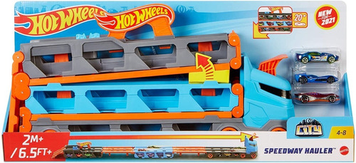 Imagen 4 de 5 de Hot Wheels Camion Autopista Transportador + 3 Autos, Mattel