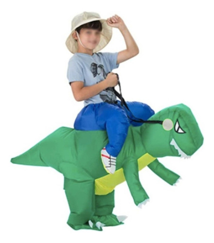 Traje Fantasia Dinossauro Inflavel Infantil Criança Cosplay