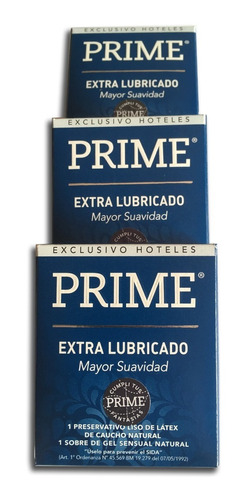 Preservativos Prime Extra Lubricado Individual C/gel X 144 U