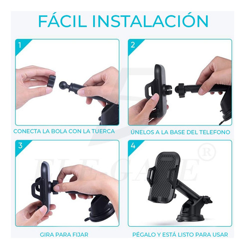 2 Pack Soporte Celular Giratorio Con Ventosa Rotacion 360
