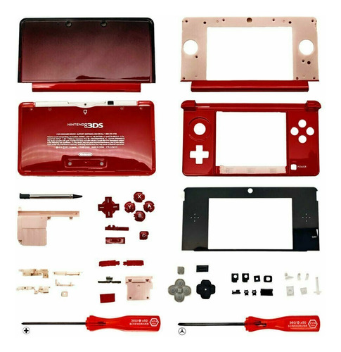 Carcasa Completa Y Destornilladores Para Nintendo 3ds Roja 