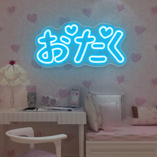 Letrero Luz Neón Otaku Japones Anime   Control Atenudor Color Azul Hielo