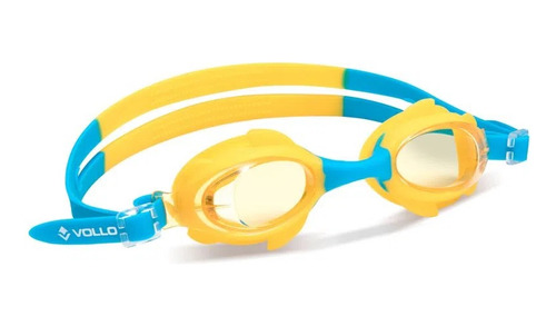 Óculos De Natação Jr Shark Fin Vollo Azul/amarelo