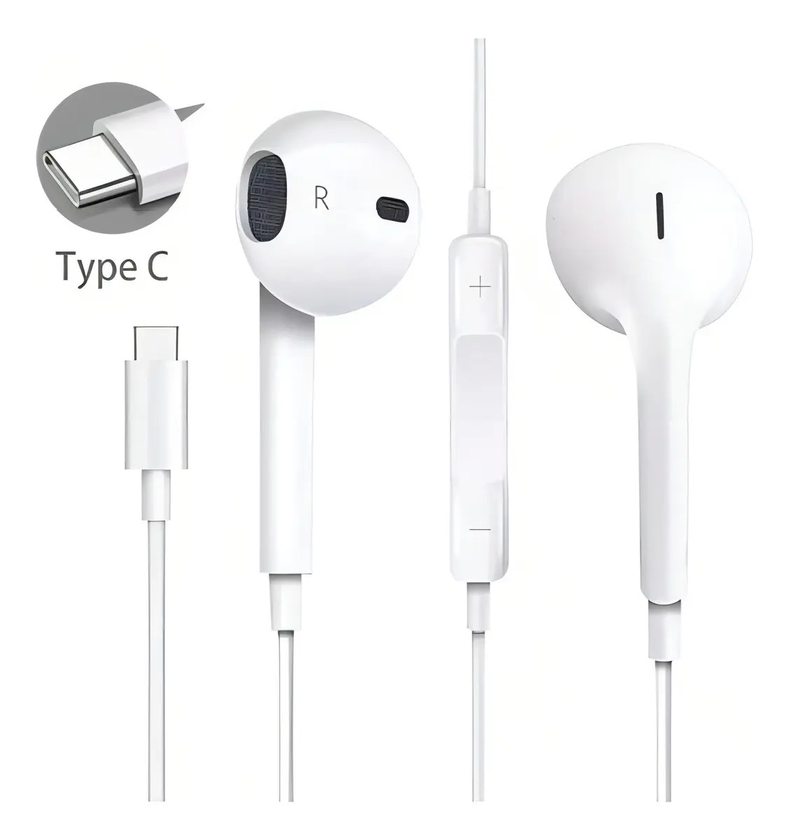 Fone De Ouvido Tipo Type Usb C Para Xiaomi Cor Branco