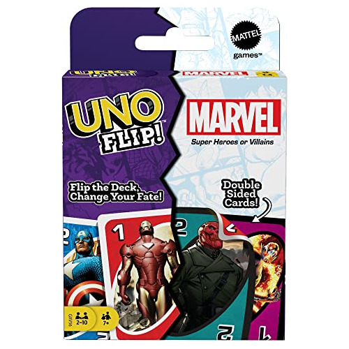 Juegos De Mattel: ¡uno Flip! Juego De Cartas Marvel Para Ni