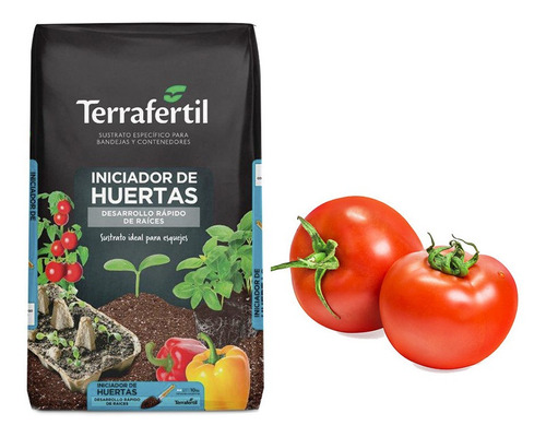 Sustrato Huertas Terrafertil 10lt Semillas De Tomate Redondo