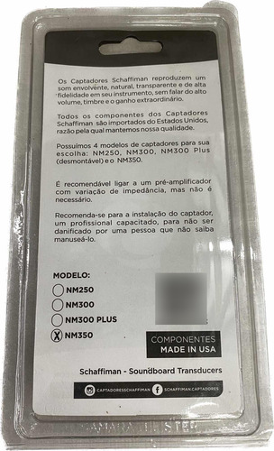 Captador Contato Schaffiman Cavaco Banjo Made Usa Nm350