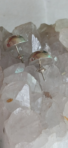 Aros De Plata Pasantes Semiesferas (Usado)