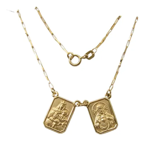 3845 Gargantilha 62cm Escapulário Lindíssima De Ouro 18k