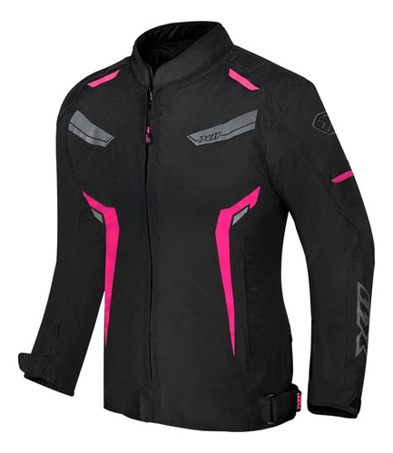 Jaqueta X11 One Sport Feminina Preta E Rosa Imperm. Proteção