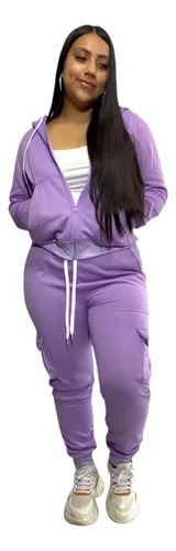 Conjunto Dama Chaqueta, Jogger + Blusa Gratis En Algodon