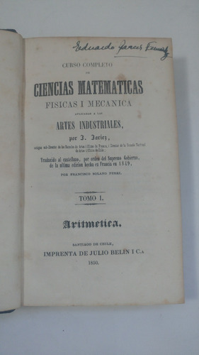 Jariez, J. Curso Completo De Ciencias Matemáticas,físicas...