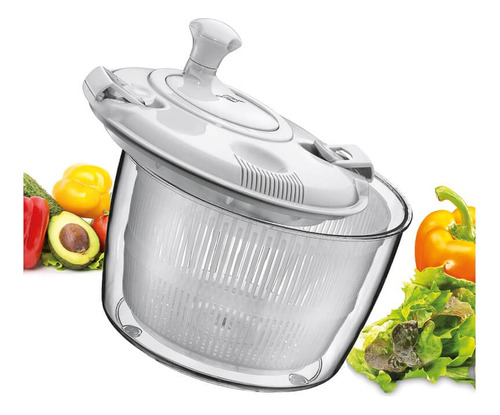 Escurridor/centrifugador Para Ensalada Küchenprofi 6 Litros Color Blanco