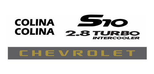 Kit Adesivo S10 Colina Turbo 2006 Preto Resinado S10kit43