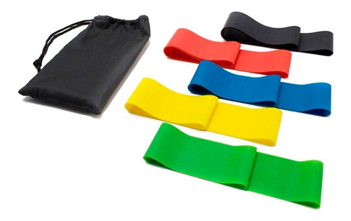Set 5 Bandas Elásticas Resistencia Ejercicio Entrenamiento