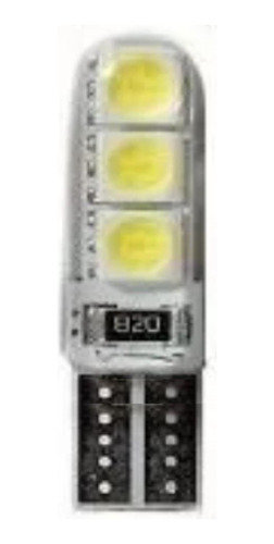 Lâmpada T10 6leds Siliconada 4041 Smd Super Branca 6000k