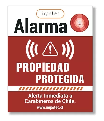 Placa Letrero Cartel Metalico Alarma Disuasivo Impotec