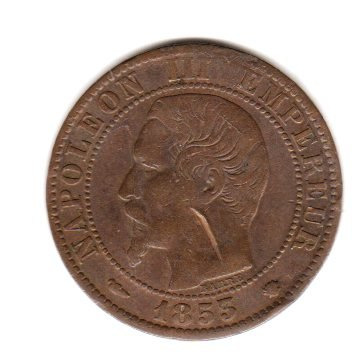 Moneda Francia 5 Centimes Año 1853 Napoleon Iii Buena+