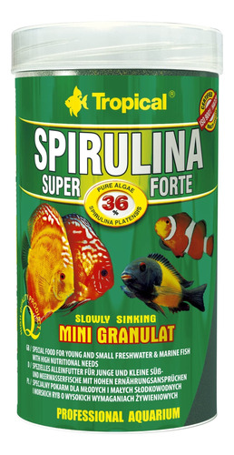 Alimento Tropical Spirulina Forte Granulado 140g  Para Peces