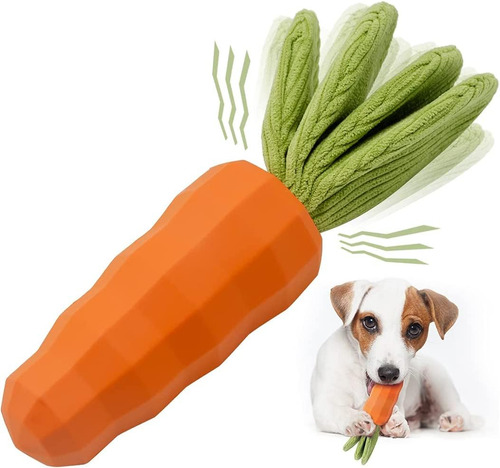 Juguete Masticable Para Perros Cooway Carrot Squeaky De Cauc