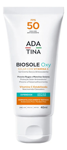 Protetor Solar 12hs Clareador Com Vitamina C E Niacinamida Biosole Oxy Fps 50