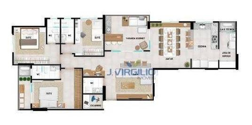Imagem 11 de 30 de Apartamento Com 3 Quartos À Venda, 125 M² Por R$ 625.646 - Vila Rosa - Goiânia/go - Ap0724