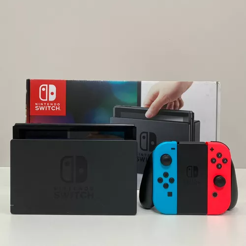 Nintendo Switch Desbloqueado Na Caixa 4 Joy Con Jogos Na Mem