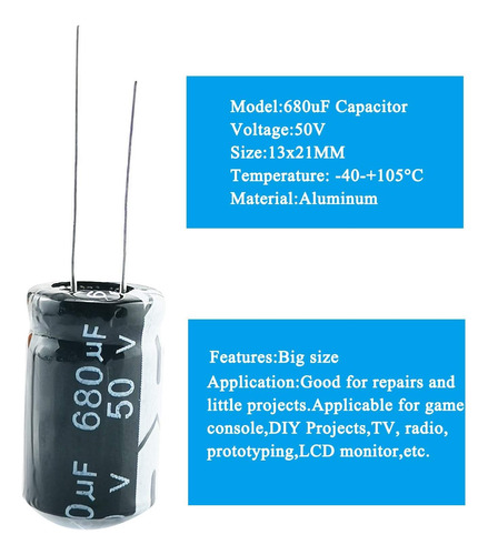 Kit Condensadores Jiadong 680uf 50v, Rendimiento Fiable