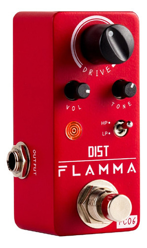 Pedal De Distorsión Hig-low Peak Flamma Fc06 Dist Mini Color Rojo