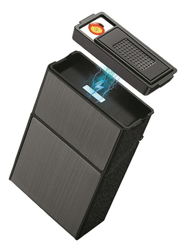 Cigarrera con cargador recargable USB grafito