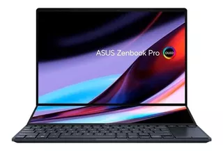 Portátil Asus Zenbook Pro 14 Duo OLED UX8402ZA tech black táctil 14.5", Intel Core i7 12700H 16GB de RAM 1 TB SSD, Intel Iris Xe Graphics G7 96EUs 120 Hz 2880x1800px Windows 11 Home